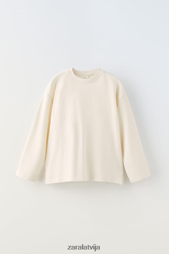augstākās klases vienkāršs t-krekls bērni Zara ekru 6ZTV401530 apģērbs