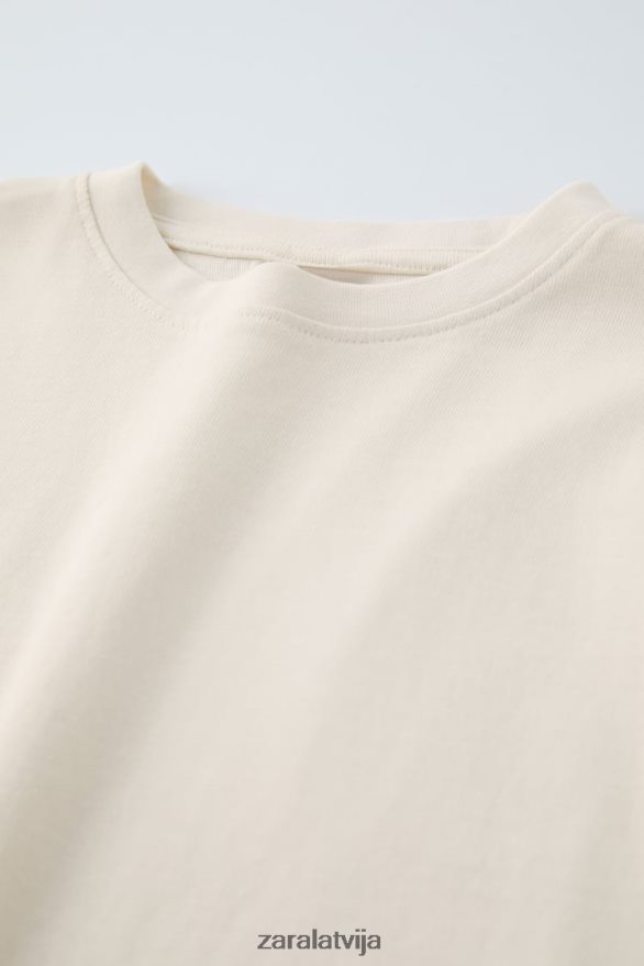 augstākās klases vienkāršs t-krekls bērni Zara ekru 6ZTV401530 apģērbs