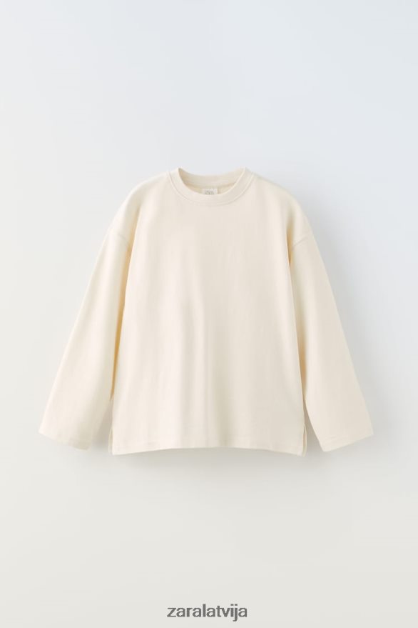 augstākās klases vienkāršs t-krekls bērni Zara ekru 6ZTV401530 apģērbs