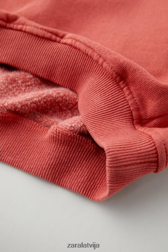 izmazgāts šuvju džemperis bērni Zara sarkans/oranžs 6ZTV401555 apģērbs