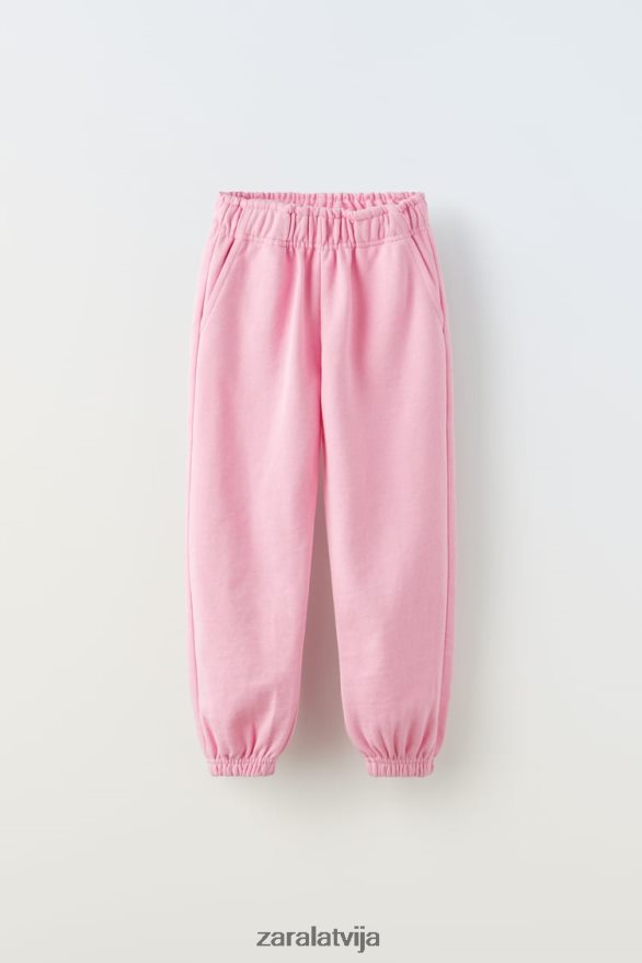 pamata plīša bikses bērni Zara rozā 6ZTV401529 apģērbs
