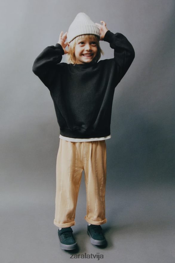 sagriezts sporta krekls bērni Zara melns 6ZTV401554 apģērbs