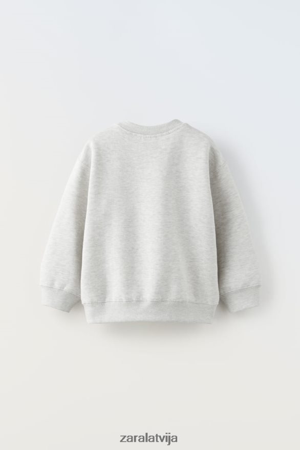 skriešanas sporta krekls bērni Zara pelēkais merģelis 6ZTV401524 apģērbs