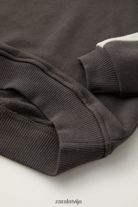 svītrains skriešanas uzvalks bērni Zara antracīta pelēks 6ZTV401550 apģērbs