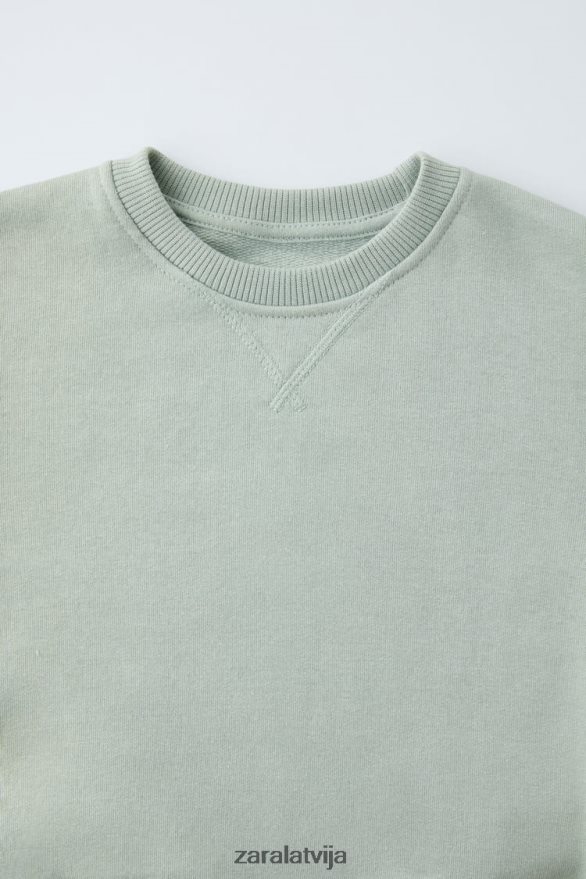 vienkāršs sporta krekls bērni Zara jūras zaļa 6ZTV401564 apģērbs