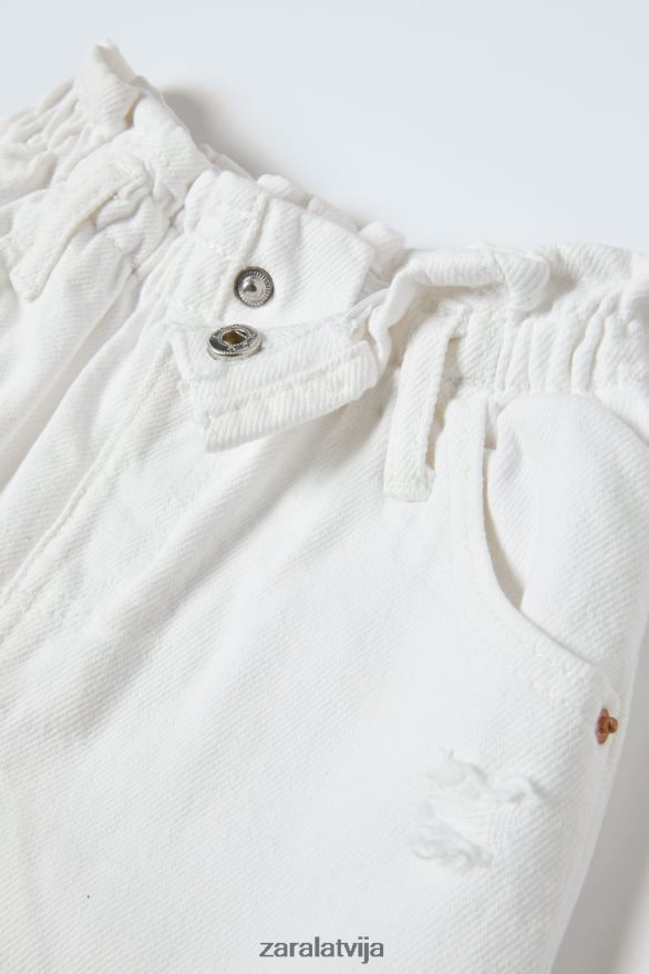 autentiskie džinsi bērni Zara balts 6ZTV401619 apģērbs