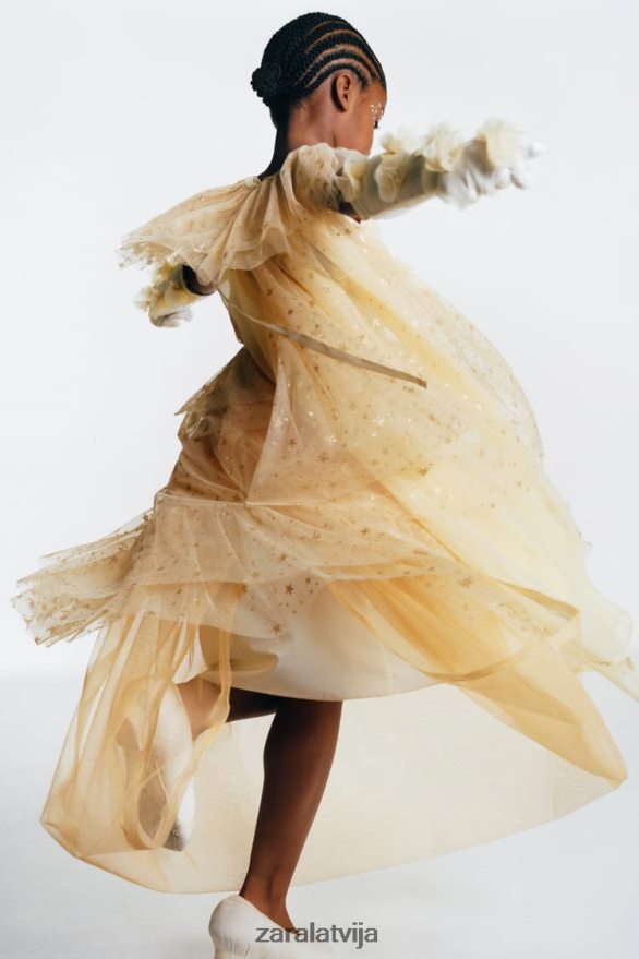 mirdzošs pasaku kostīmu apmetnis bērni Zara zeltaini 6ZTV401595 apģērbs