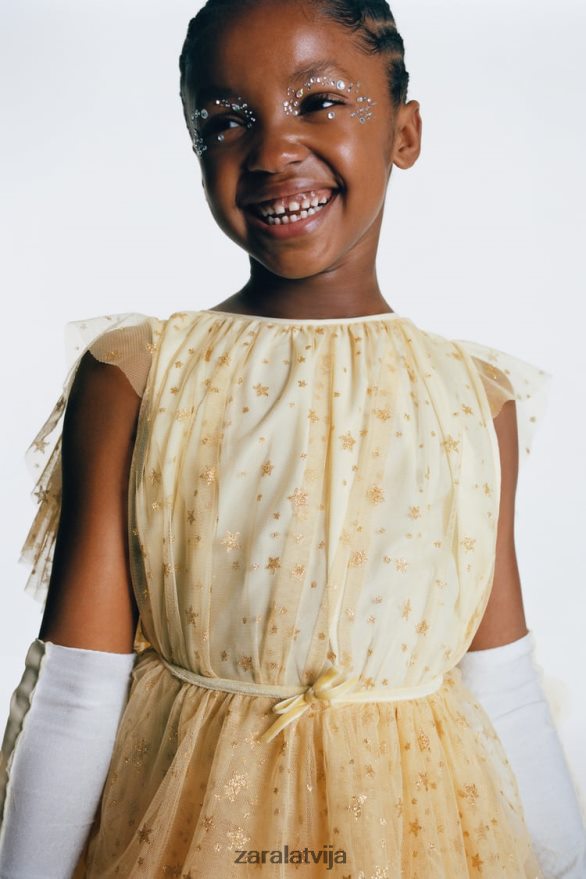 rhinestone pasaku kostīms bērni Zara zeltaini 6ZTV401596 apģērbs