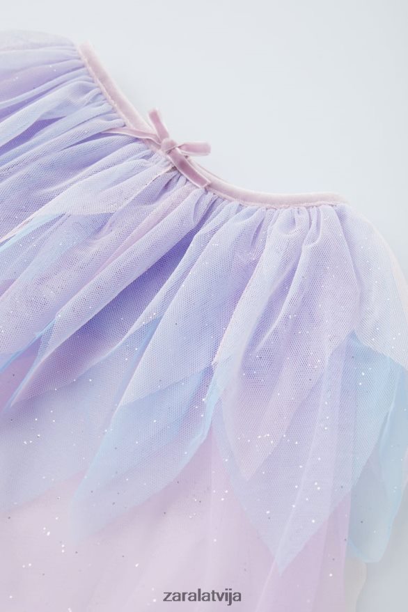 volānveida tilla kostīmu apmetnis bērni Zara purpursarkana 6ZTV401607 apģērbs