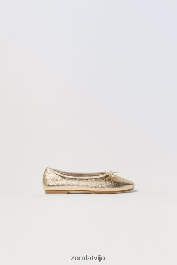 metāla baleta dzīvokļi bērni Zara zelts 6ZTV401598 apavi