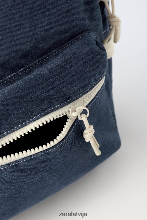džinsa mugursoma bērni Zara džinsa zils 6ZTV401533 Piederumi
