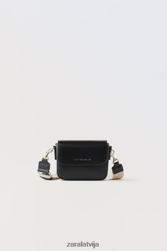 pamata crossbody soma bērni Zara melns 6ZTV401538 Piederumi