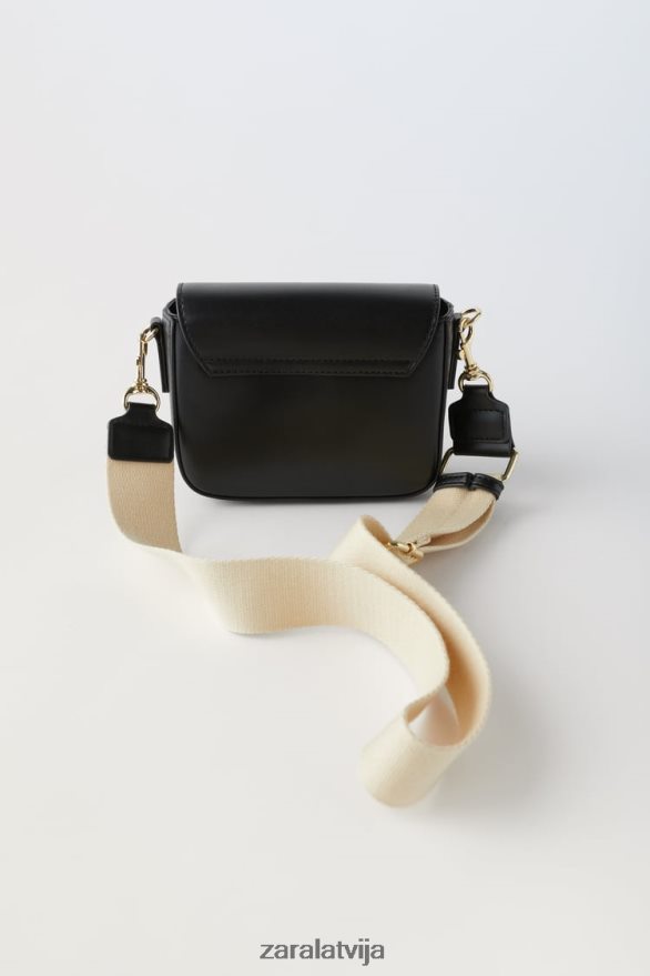 pamata crossbody soma bērni Zara melns 6ZTV401538 Piederumi