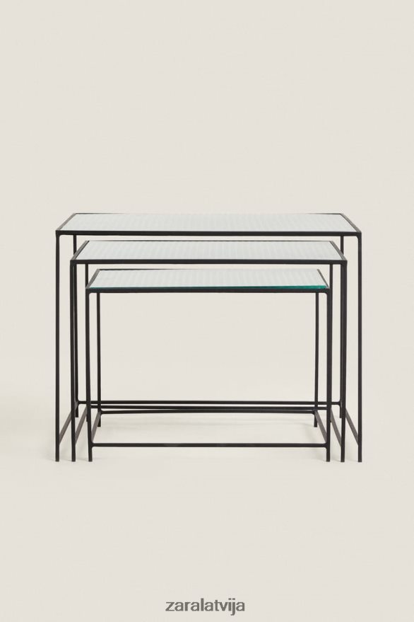 metāla un stikla galds unisex Zara melns 6ZTV401636 Piederumi