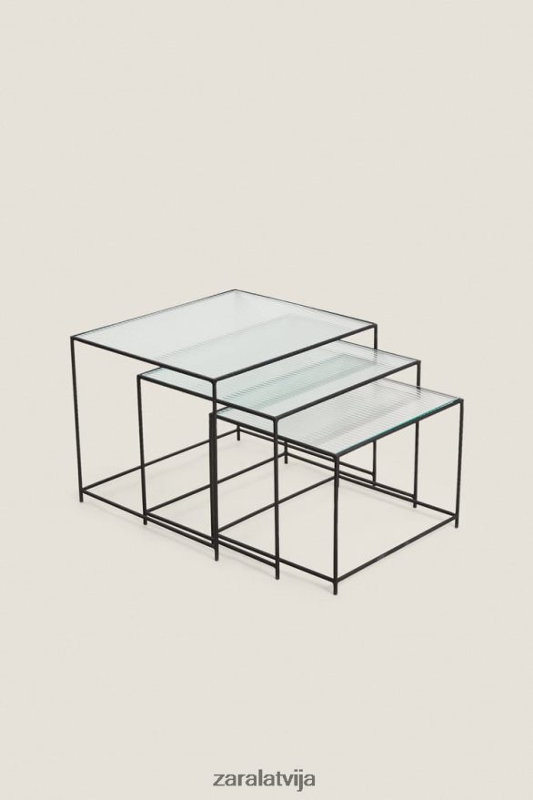 metāla un stikla galds unisex Zara melns 6ZTV401636 Piederumi