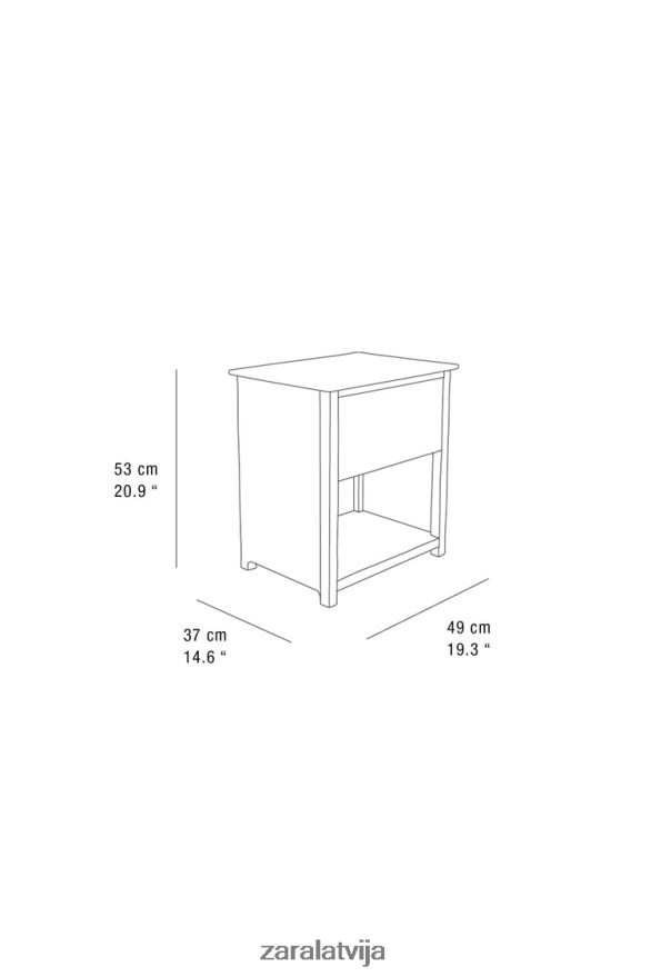 ozolkoka naktsgaldiņš unisex Zara gaiši bēšs 6ZTV401628 Piederumi