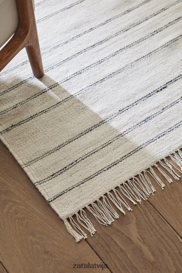 svītrains vilnas paklājs unisex Zara pelēks 6ZTV401637 Piederumi