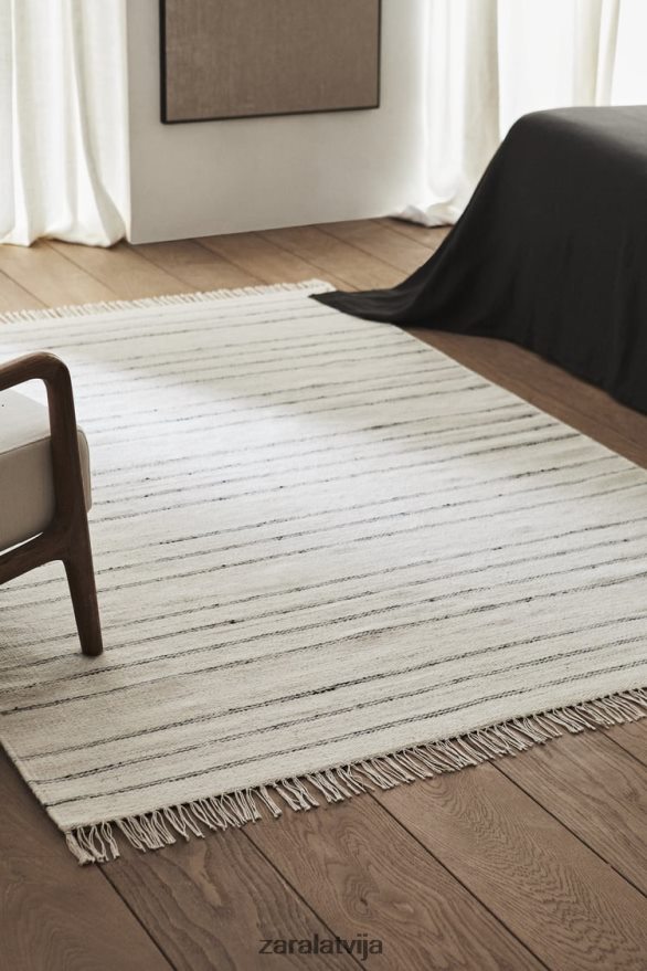 svītrains vilnas paklājs unisex Zara pelēks 6ZTV401637 Piederumi