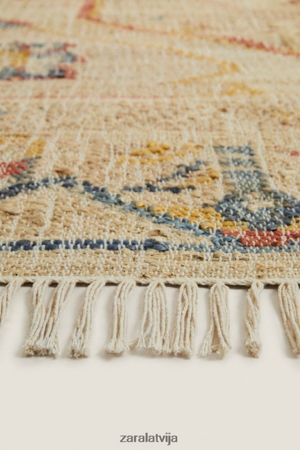 vintage džutas paklājs unisex Zara gaiši bēšs 6ZTV401640 Piederumi