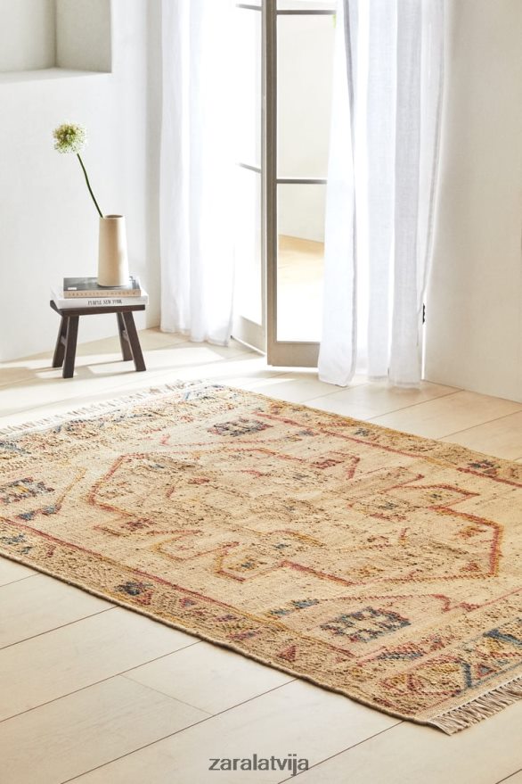 vintage džutas paklājs unisex Zara gaiši bēšs 6ZTV401640 Piederumi