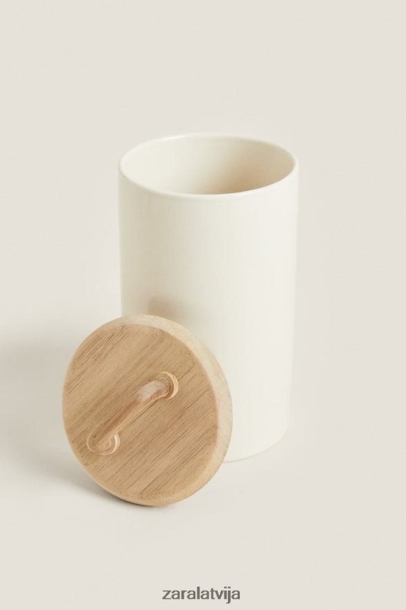 keramikas un koka burka unisex Zara krēms 6ZTV401689 Piederumi