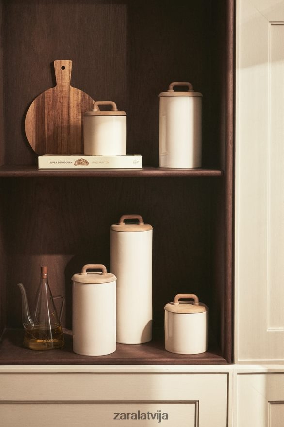 keramikas un koka burka unisex Zara krēms 6ZTV401689 Piederumi