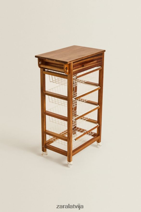 koka un metāla uzglabāšanas mēbeles ar riteņiem unisex Zara gaiši bēšs 6ZTV401680 Piederumi