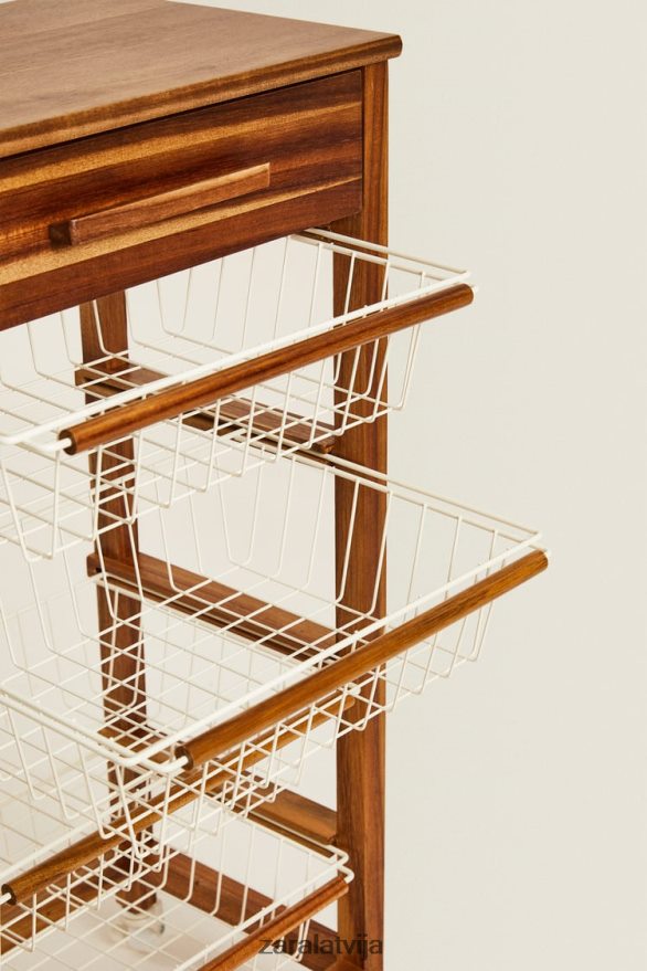 koka un metāla uzglabāšanas mēbeles ar riteņiem unisex Zara gaiši bēšs 6ZTV401680 Piederumi