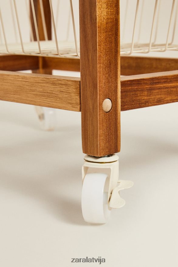 koka un metāla uzglabāšanas mēbeles ar riteņiem unisex Zara gaiši bēšs 6ZTV401680 Piederumi