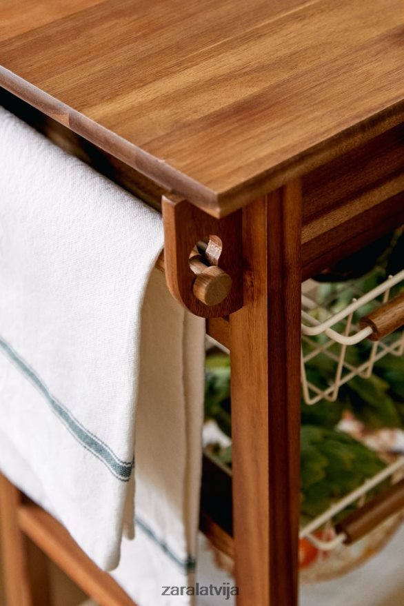 koka un metāla uzglabāšanas mēbeles ar riteņiem unisex Zara gaiši bēšs 6ZTV401680 Piederumi