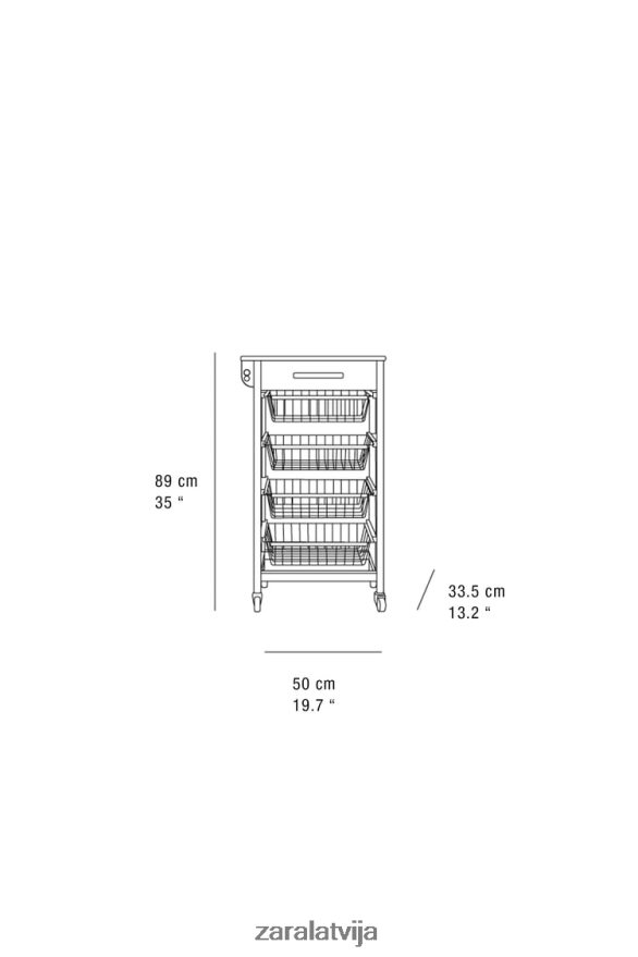 koka un metāla uzglabāšanas mēbeles ar riteņiem unisex Zara gaiši bēšs 6ZTV401680 Piederumi