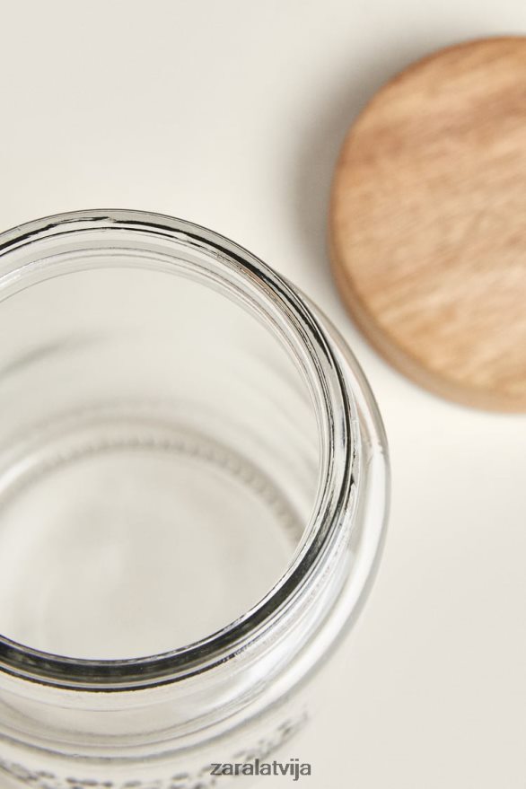 skrūvējama stikla burka unisex Zara gaiši bēšs 6ZTV401684 Piederumi