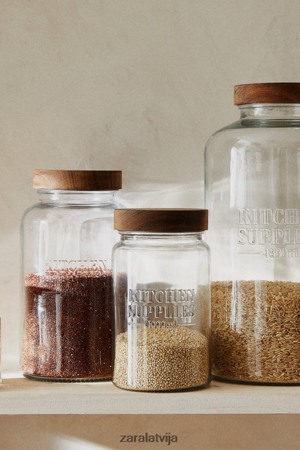 skrūvējama stikla burka unisex Zara gaiši bēšs 6ZTV401684 Piederumi