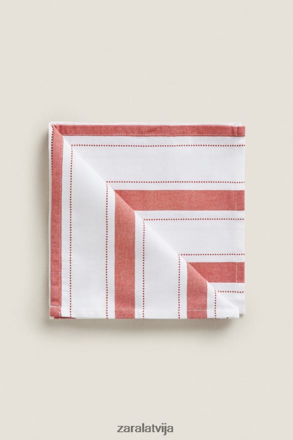 krāsotas diegu salvetes (2 iepakojumā) unisex Zara ķieģelis 6ZTV401665 Piederumi
