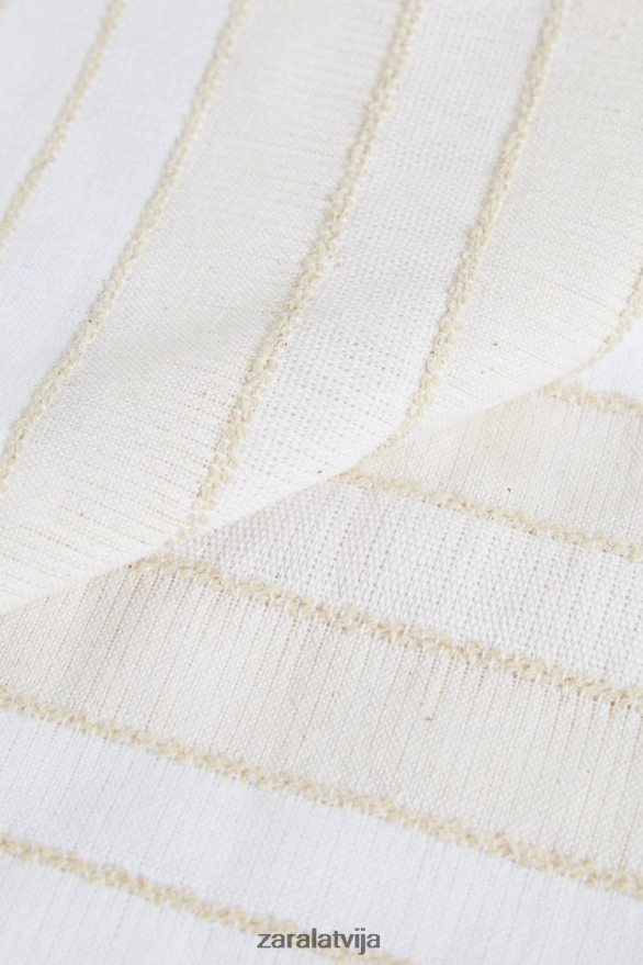 krāsotas svītrainas salvetes (iepakojumā 2) unisex Zara ekru 6ZTV401673 Piederumi