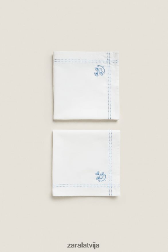 salvete ar ziedu izšuvumu unisex Zara zils 6ZTV401677 Piederumi