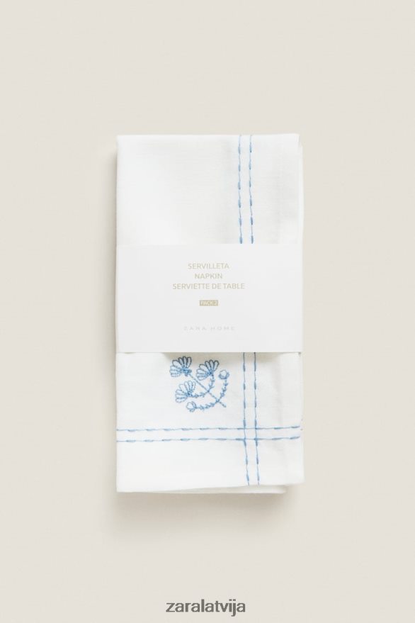 salvete ar ziedu izšuvumu unisex Zara zils 6ZTV401677 Piederumi