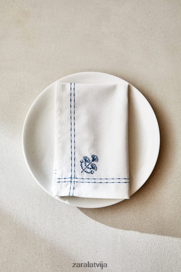 salvete ar ziedu izšuvumu unisex Zara zils 6ZTV401677 Piederumi