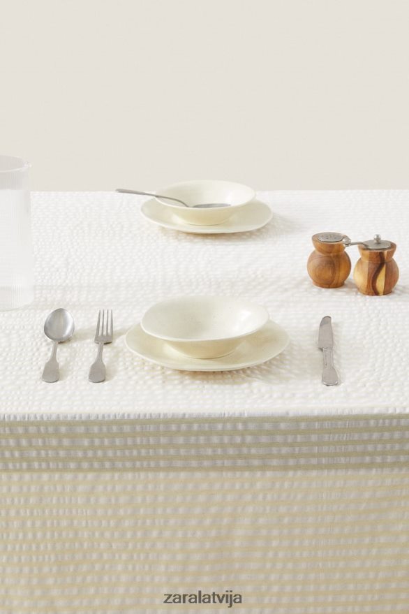 svītrains galdauts unisex Zara ekru 6ZTV401670 Piederumi