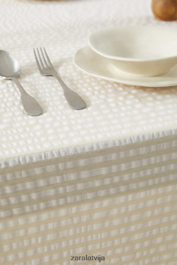 svītrains galdauts unisex Zara ekru 6ZTV401670 Piederumi