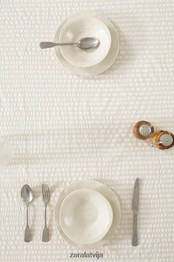 svītrains galdauts unisex Zara ekru 6ZTV401670 Piederumi