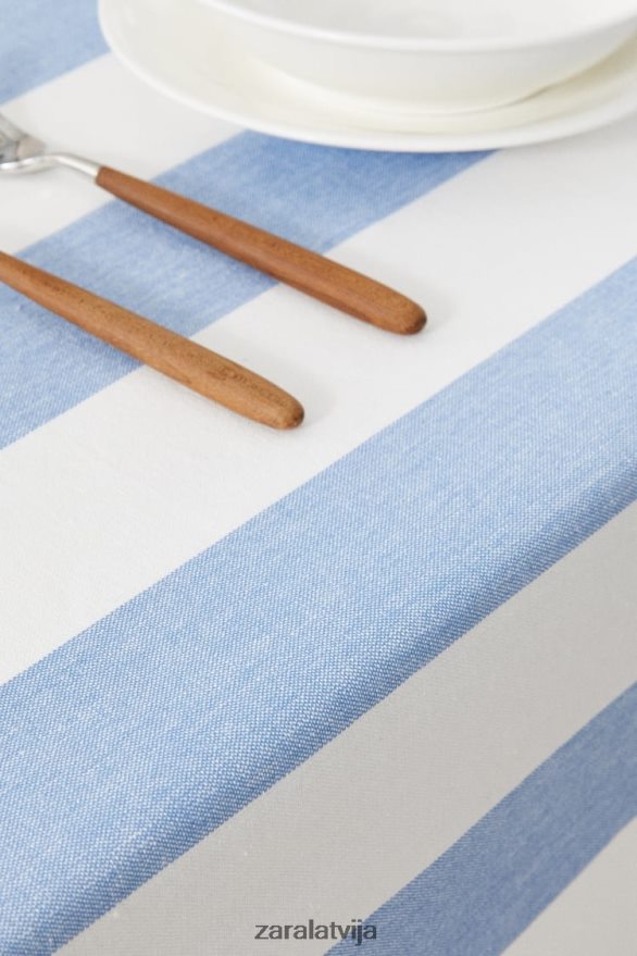 svītrains kokvilnas galdauts unisex Zara zils 6ZTV401666 Piederumi