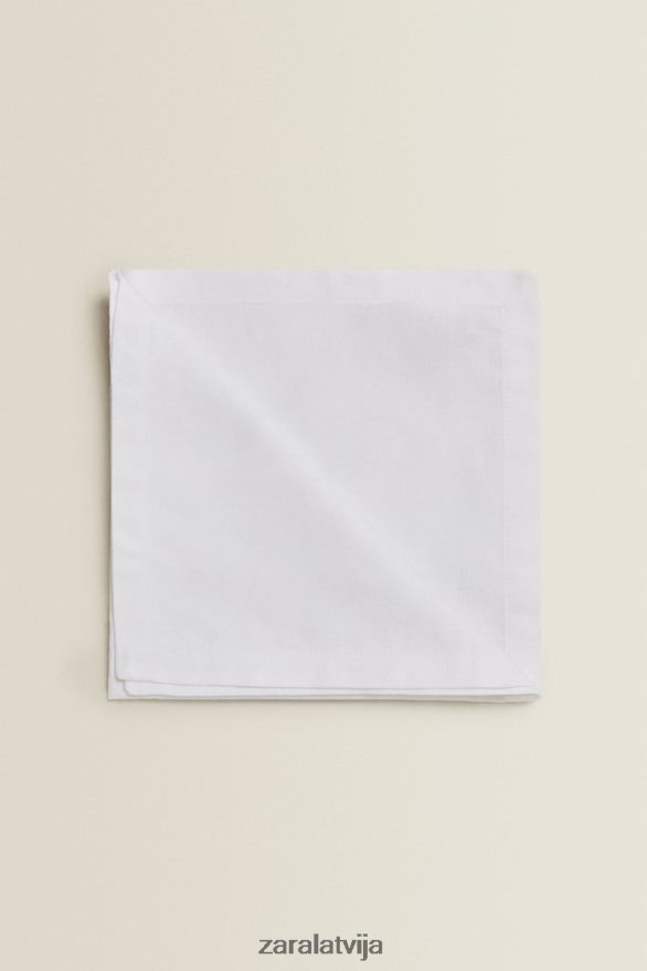 ziedu žakarda salvete (2 iepakojumā) unisex Zara balts 6ZTV401679 Piederumi