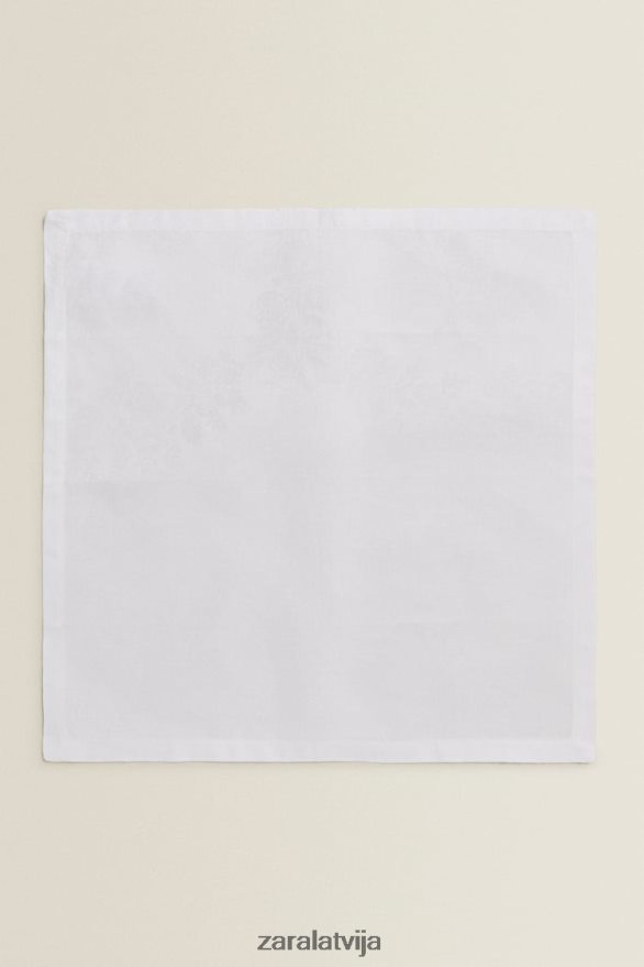 ziedu žakarda salvete (2 iepakojumā) unisex Zara balts 6ZTV401679 Piederumi