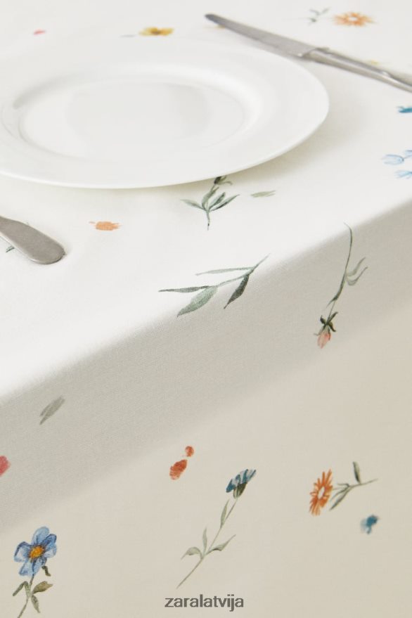 ziedu apdrukas galdauts unisex Zara zaļš 6ZTV401678 Piederumi