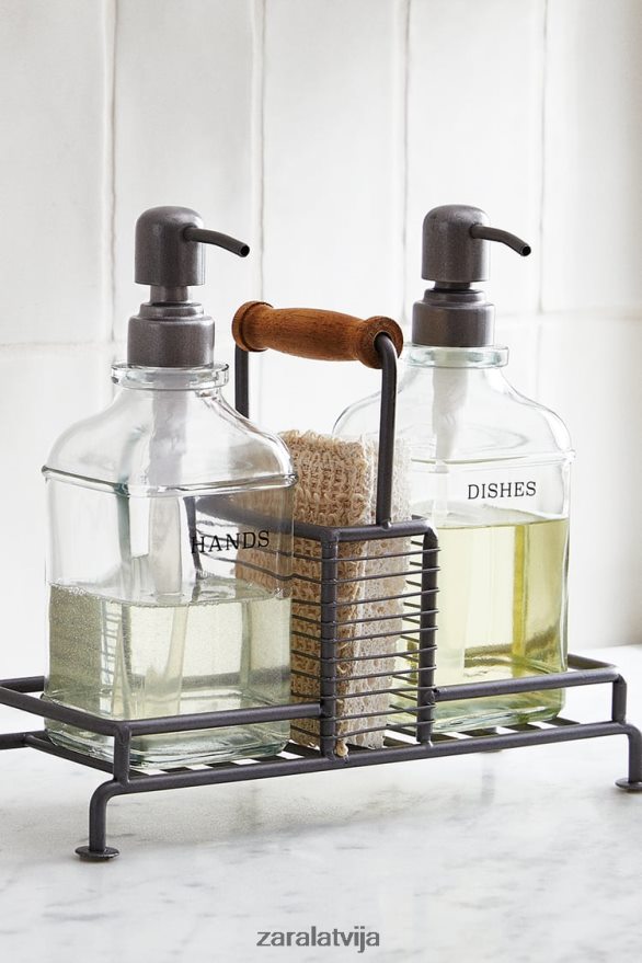 dubultais dozators ar statīvu unisex Zara tērauda 6ZTV401785 Piederumi