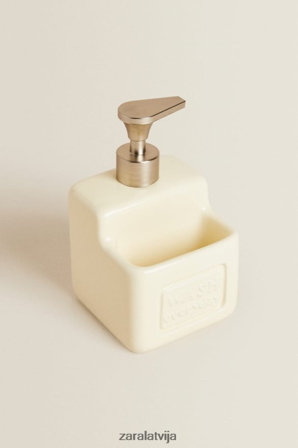 trauku ziepju dozators ar uzglabāšanu unisex Zara krēms 6ZTV401786 Piederumi