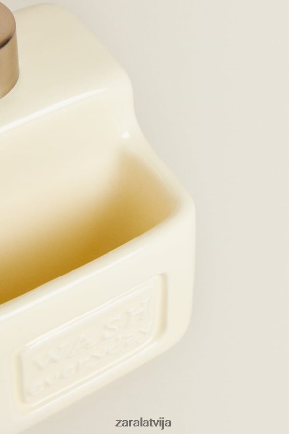 trauku ziepju dozators ar uzglabāšanu unisex Zara krēms 6ZTV401786 Piederumi