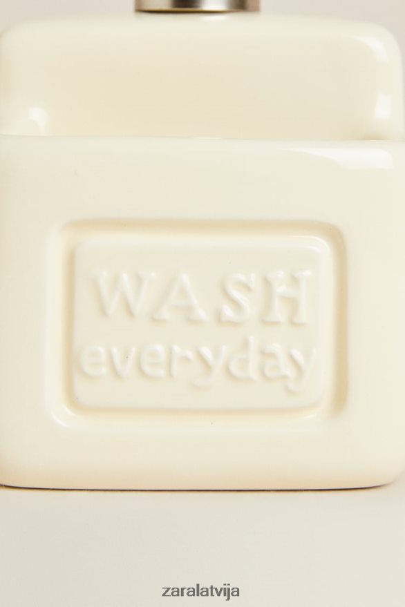 trauku ziepju dozators ar uzglabāšanu unisex Zara krēms 6ZTV401786 Piederumi