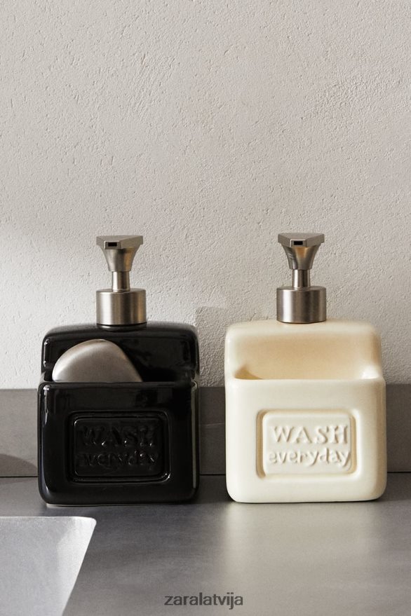 trauku ziepju dozators ar uzglabāšanu unisex Zara krēms 6ZTV401786 Piederumi